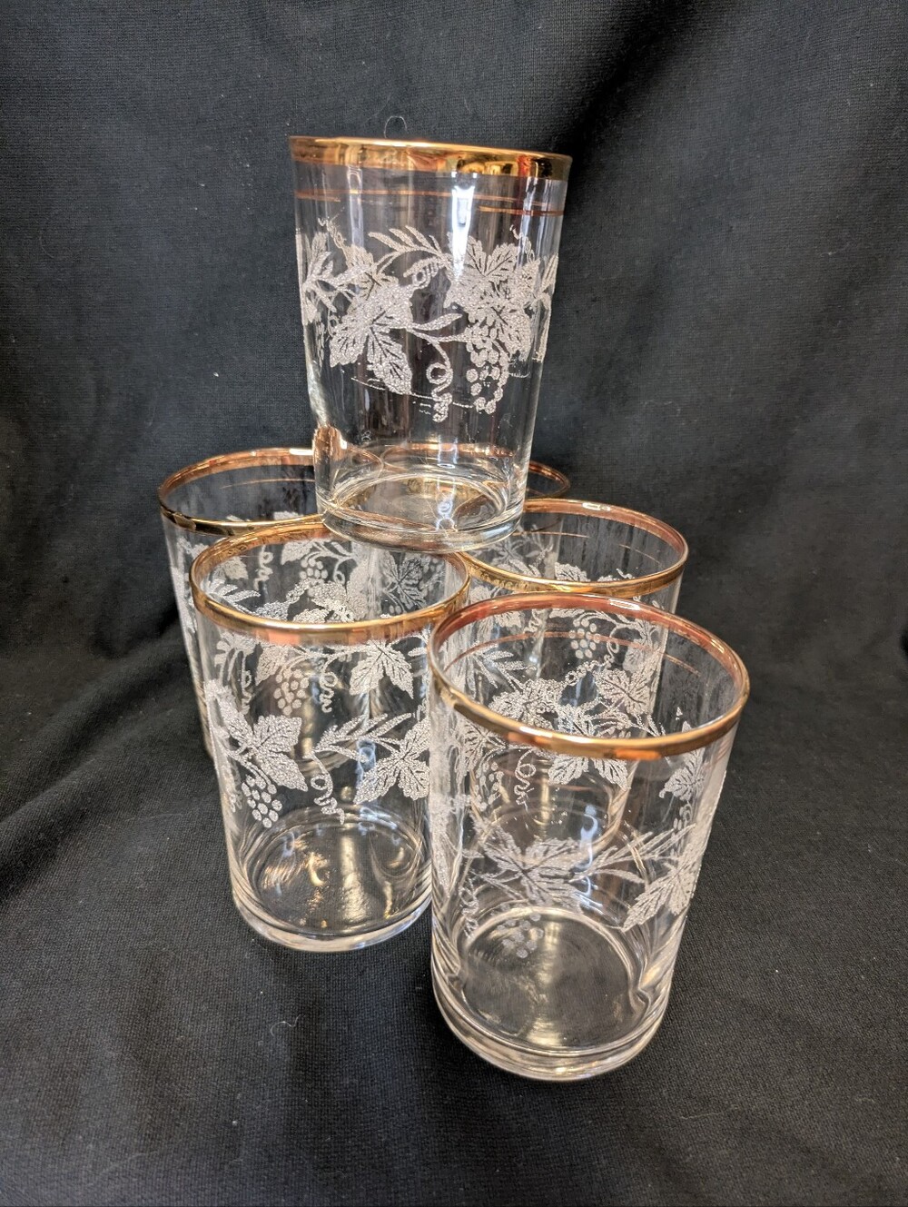 Vintage Bartlett Collins Decoration 806 Small  Tumblers Set Of 6 Mid Century